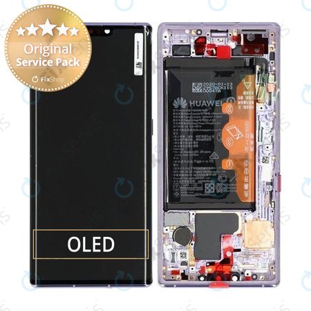 Huawei Mate 30 Pro - LCD Displej + Dotykové Sklo + Rám + Batéria (Space Silver) - 02353EQX, 02353HJH