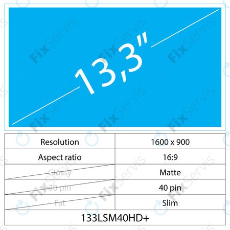 13.3 LCD Slim Matný 40 pin HD+