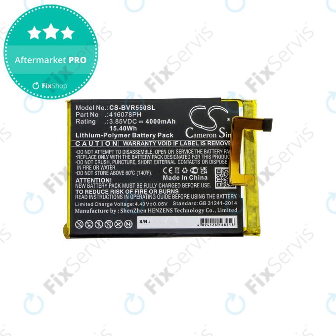 Batéria pre Blackview BV5500, 4000mAh, Li-Pol, 3.85V, 416078PH, HQ