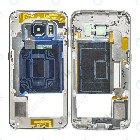 Samsung Galaxy S6 Edge G925F - Stredný Rám (Black Sapphire) - GH96-08376A Genuine Service Pack