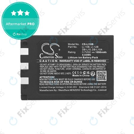 Batéria pre Olympus C-765 Zoom, Camedia X-3, 1090mAh, Li-Ion, 3.7V, Li-10B, HQ