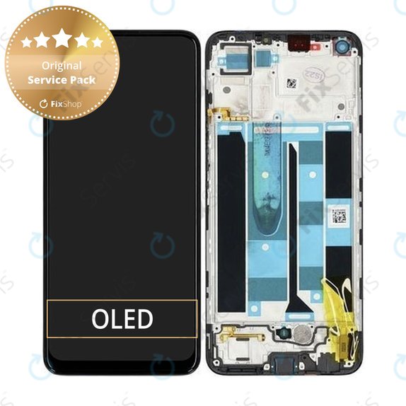 Realme 8 RMX3085 - LCD Displej + Dotykové Sklo + Rám (Cyber Black) - 4906919 Genuine Service Pack