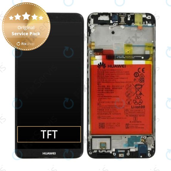 Huawei P Smart FIG-L31 - LCD Displej + Dotykové Sklo + Rám + Batéria (Black) - 02351SVJ, 02351SVD, 02351SVK Genuine Service Pack