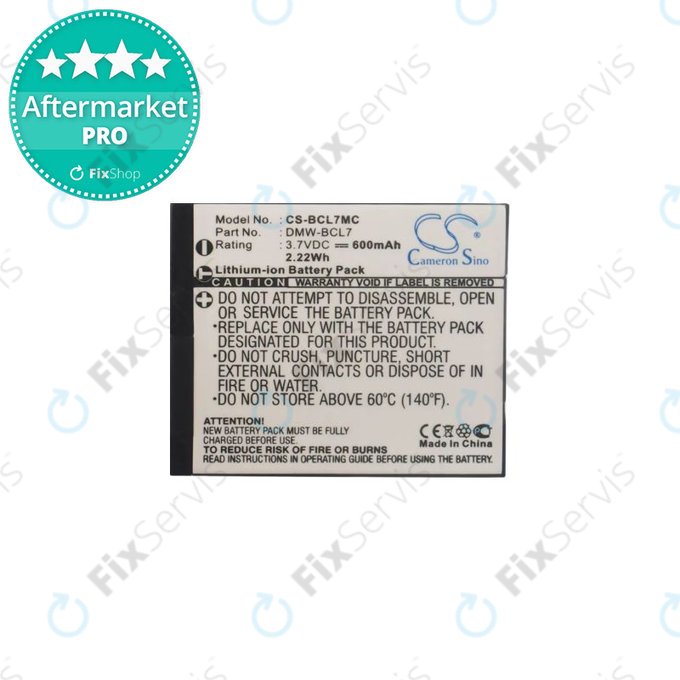 Panasonic Lumix DMC-F5, FH10, FS50, SZ3, SZ9, XS1 - Batéria DMW-BCL7 Li-Ion 600mAh HQ