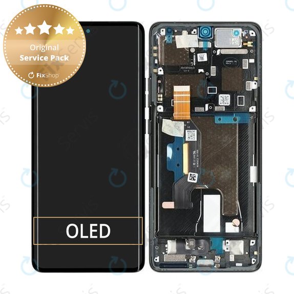 Motorola Edge 50 Ultra - LCD Displej + Dotykové Sklo + Rám (Forest Grey) - 5D68C24483 Genuine Service Pack