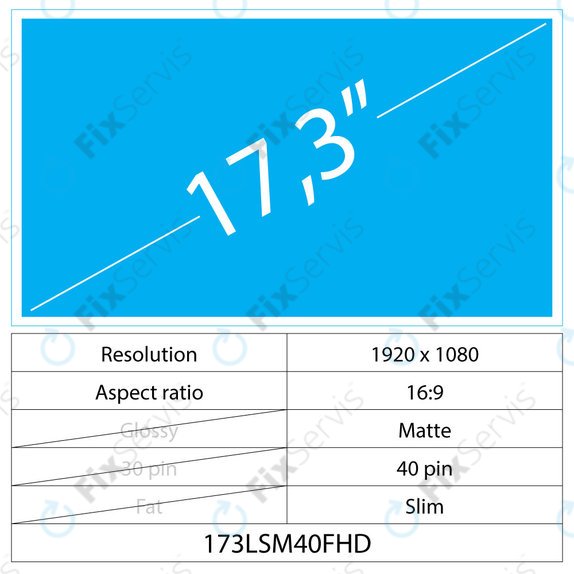 17.3 LCD Slim Matný 40 pin FHD
