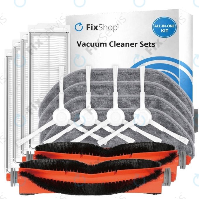 Sada náhradných dielov pre Xiaomi Robot Vacuum S10, S10 EU, S12 (2x Hlavné kefy, 4x Filtre, 4x Bočné kefy, 4x Mopovacie utierky)