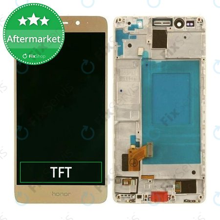 Huawei Honor 7 - LCD Displej + Dotykové Sklo + Rám (Gold) TFT